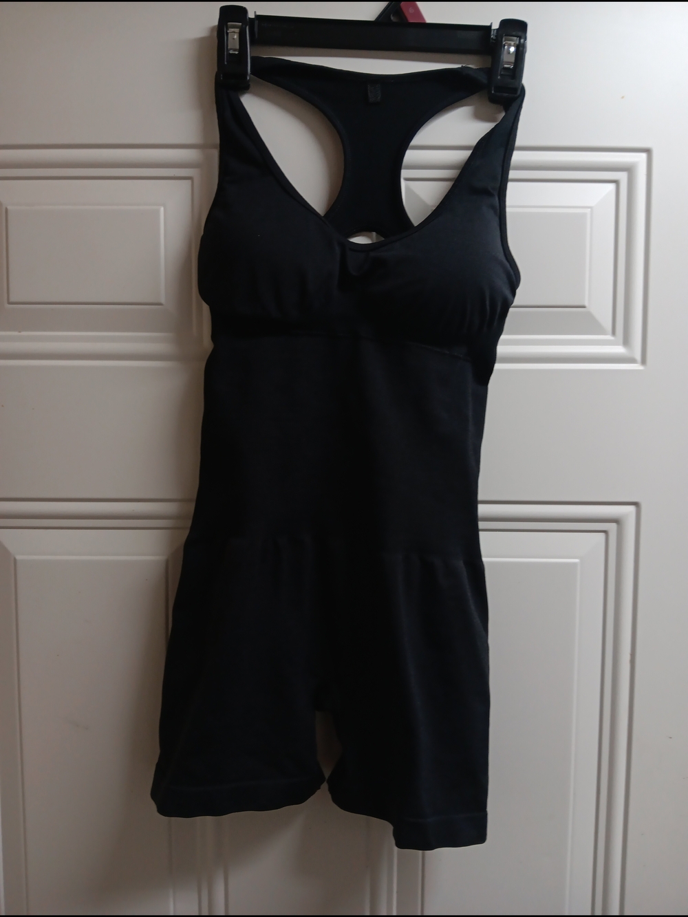 Black Racerback Built-In Bra Shapewear Romper